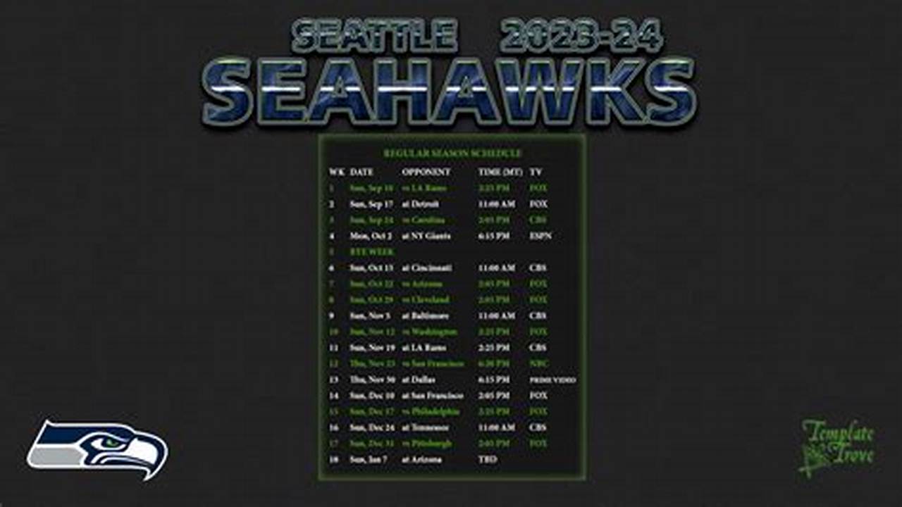 Seahawks Games Schedule 2024