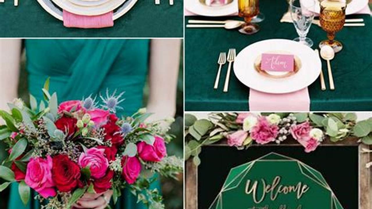 Seasonality, Green Pink Wedding Colors