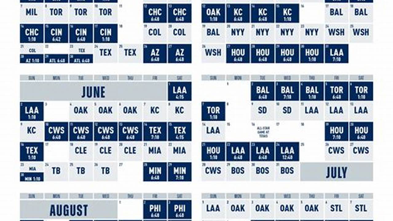 Seattle Mariners Opening Day Schedule