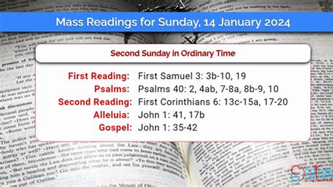 See Mass Readings Resources For Specific Sundays And Feast., 2024