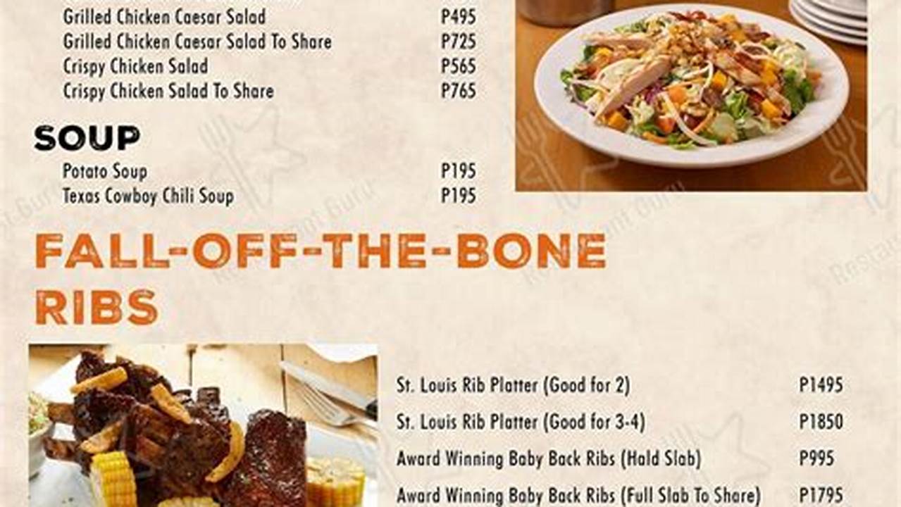 See The Texas Roadhouse Menu Prices (2024) In The Philippines., 2024