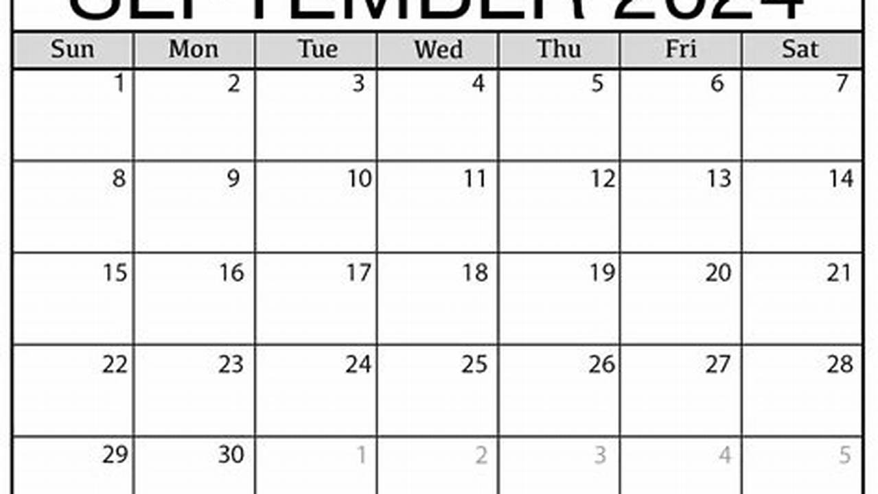 September 2024 Calendar Excel Download