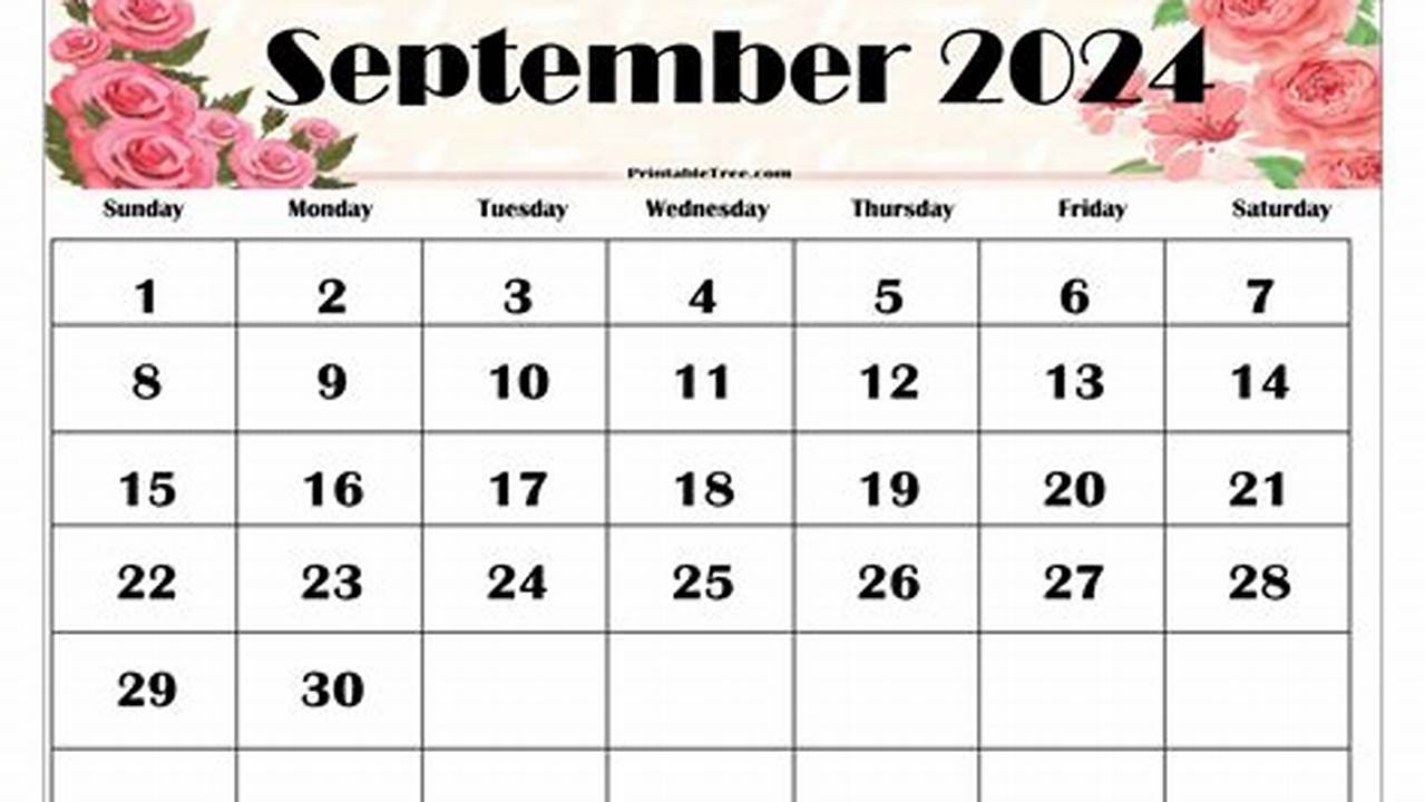 September 2024 Calendar Floral