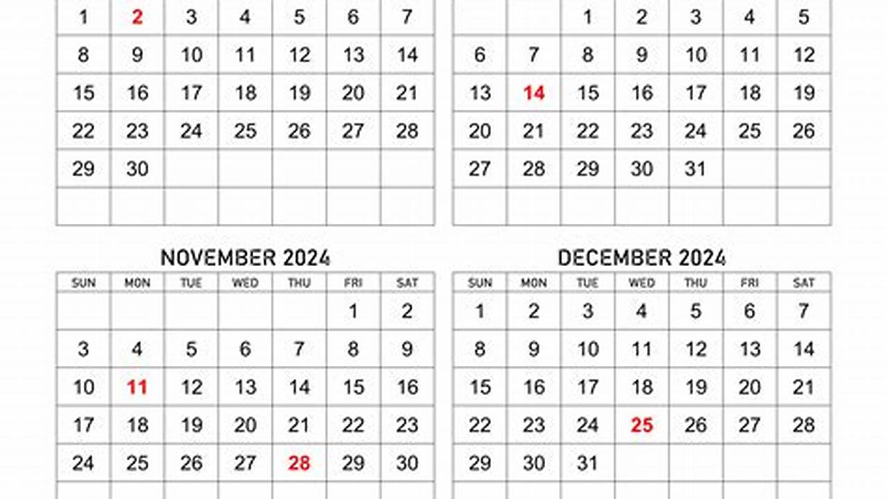 September 2024 To December 2024 Calendar 2024