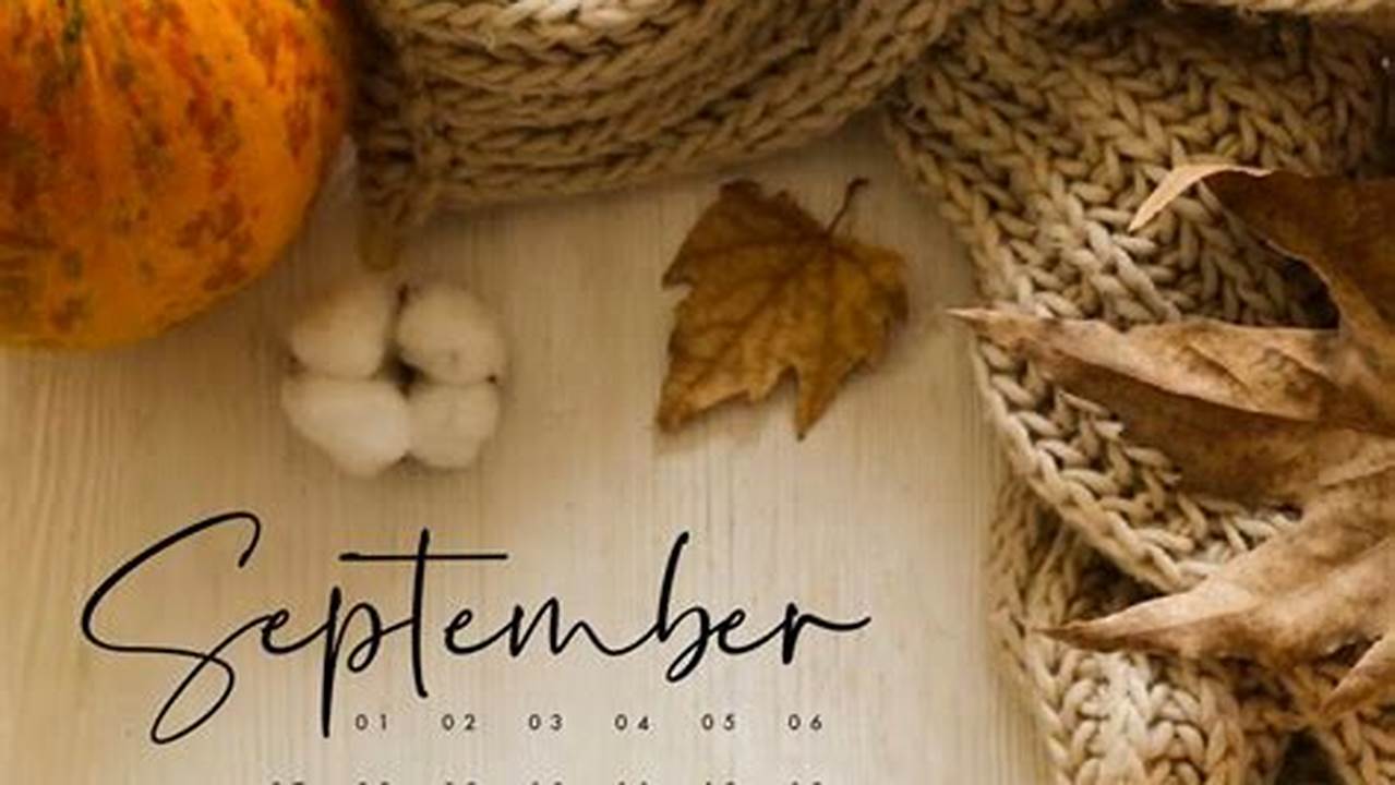 September Calendar Phone Wallpaper
