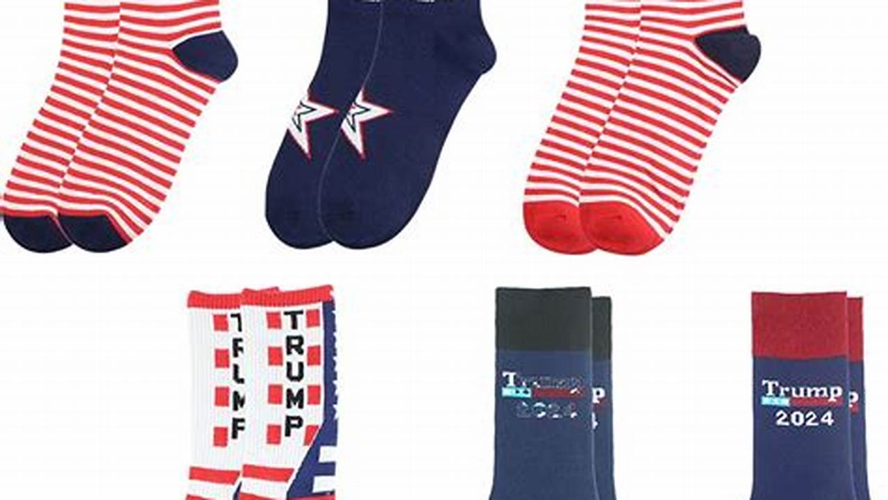 Shop Drxx Trump Election Socks, 2024 Socks, Make America Great Again Flag Socks, Us Presidential Election Jacquard Socks For Almost (Opp)., 2024