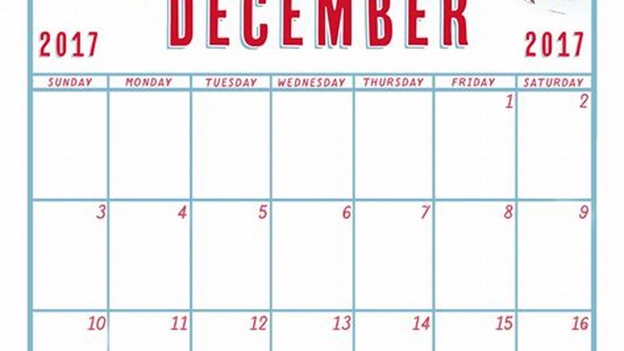 Show Me A December Calendar