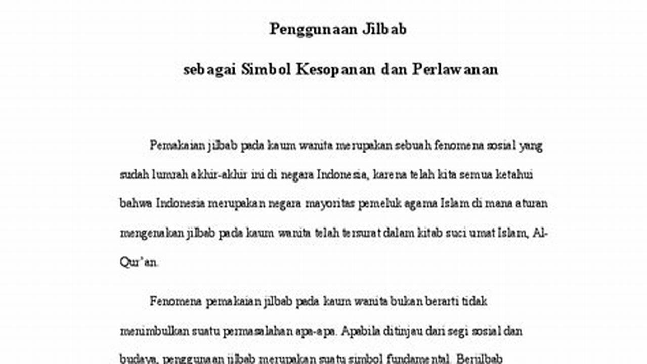 Simbol Kesopanan, Jilbab