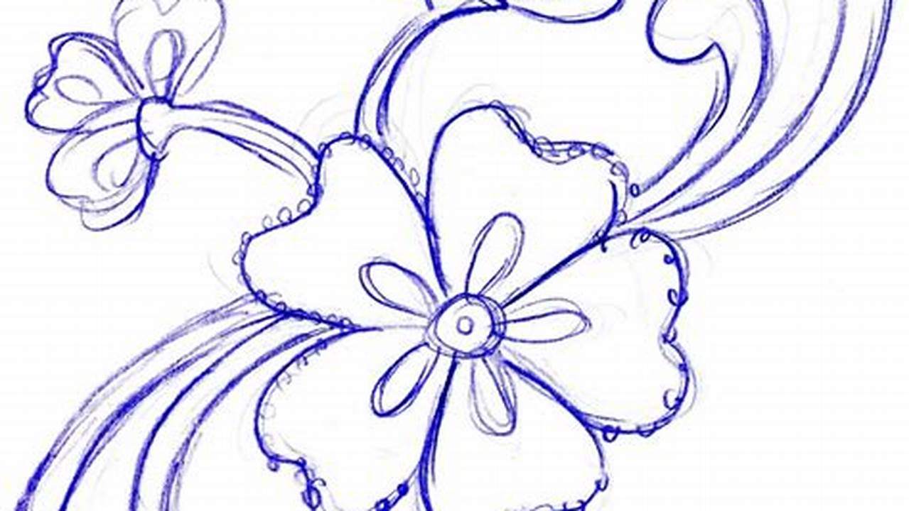 Simple Flower Designs for Pencil Drawing