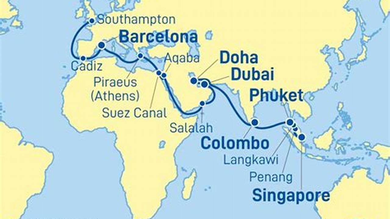 Singapore To Southampton, 36 Nights (M408A) Queen Mary 2., 2024