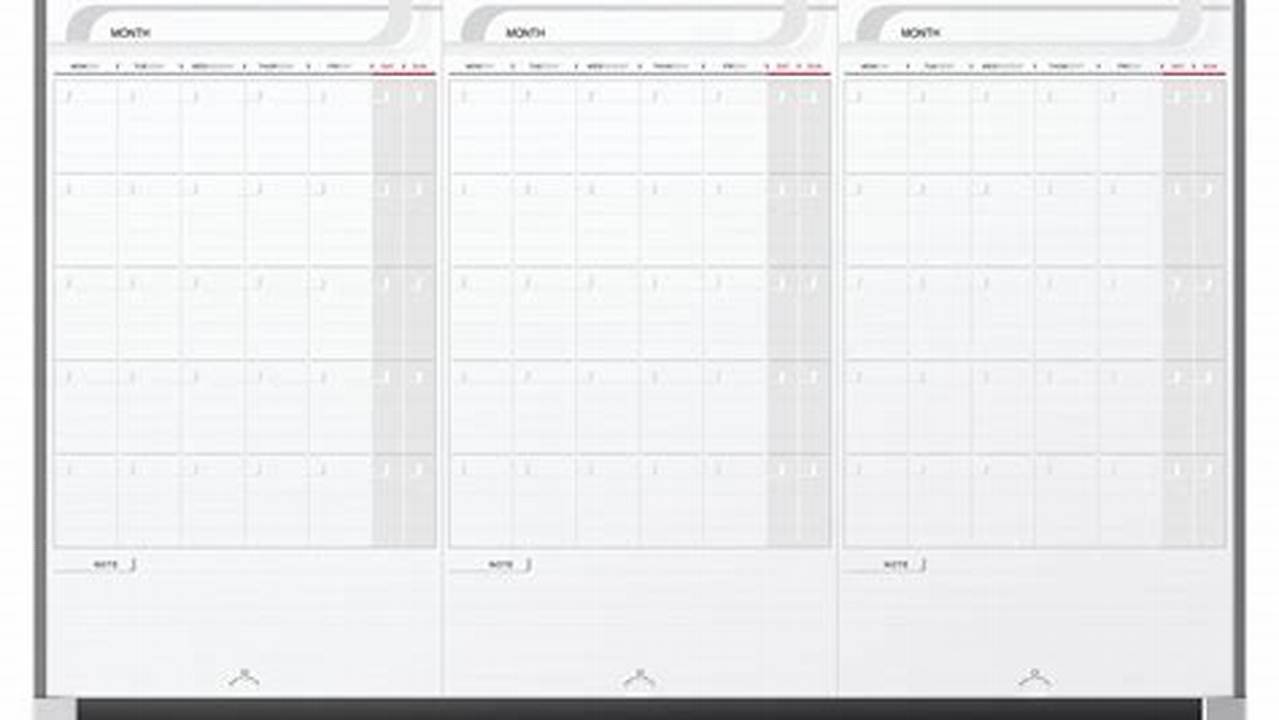 Sliding Whiteboard Calendar