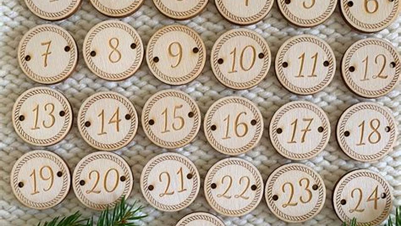 Small Wooden Numbers For Advent Calendar