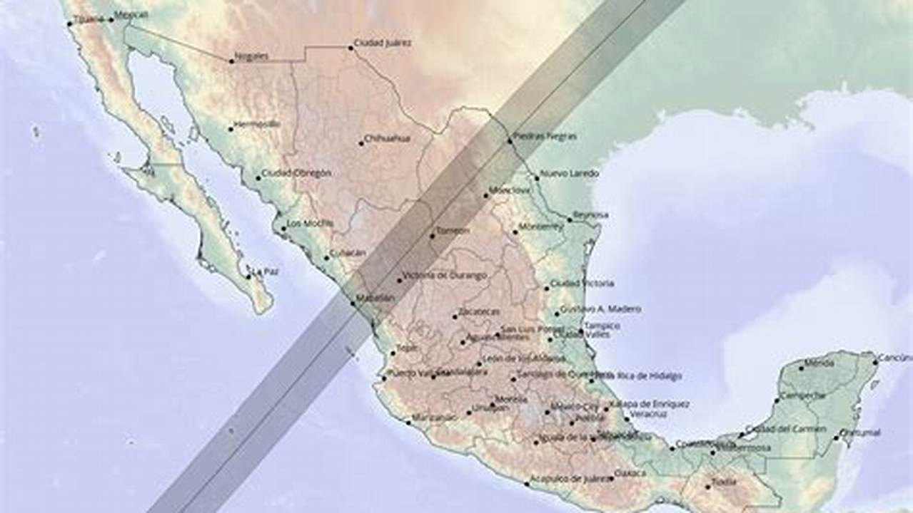 Solar Eclipse Map 2024 Mexico Flag Today Aurora Evelina