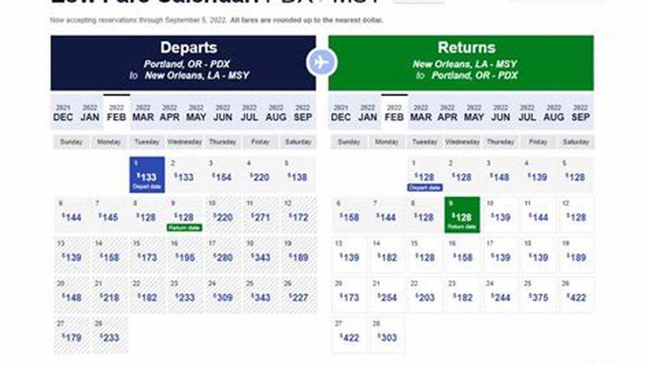 Southwest Airline Low Fare Calendar 2024