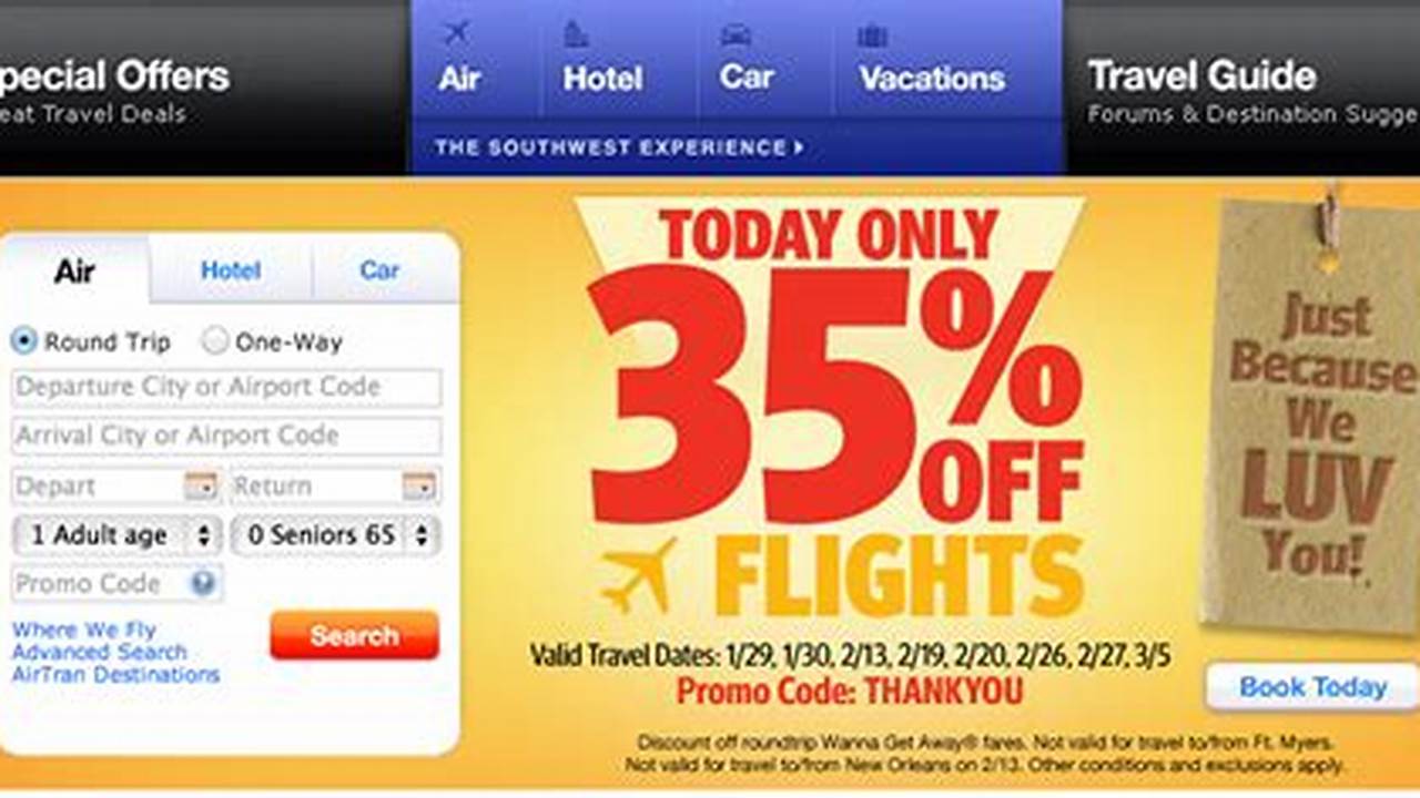 Southwest Airlines Promo Code 2024