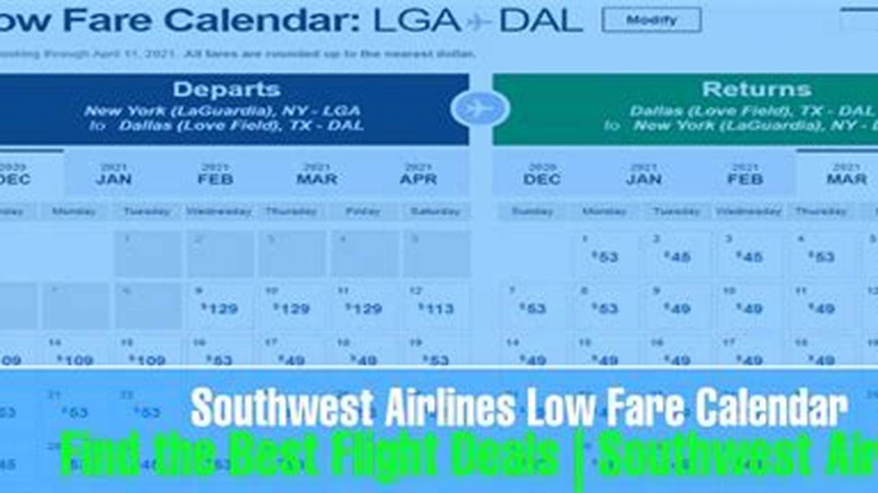 Southwest Discount Fare Calendar
