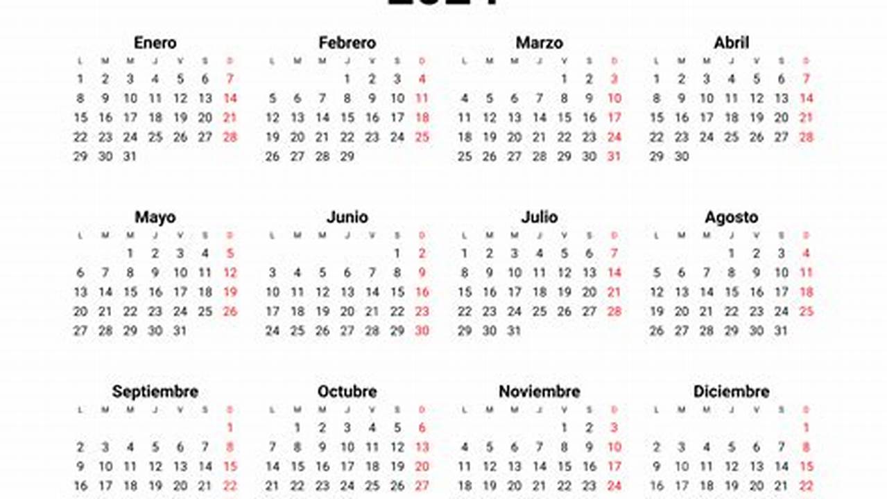 Spanish Calendar 2024 Free Printable