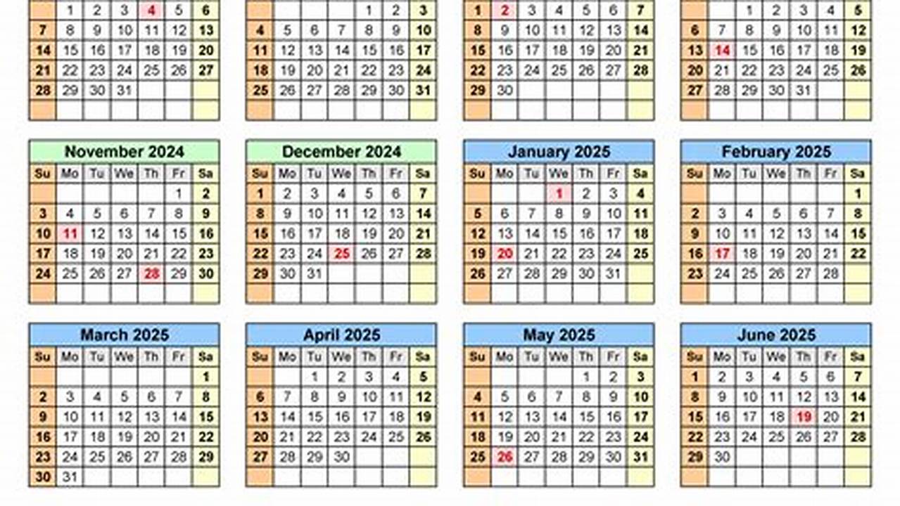 Split Year Calendars 2024/25 (July 2024 To June 2025) School Calendars 2024/25 (August., 2024