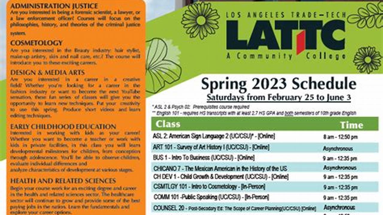 Spring 2024 Start Date For Lattc
