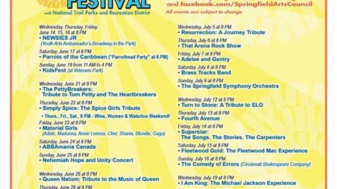 Springfield Arts Festival 2024 Schedule