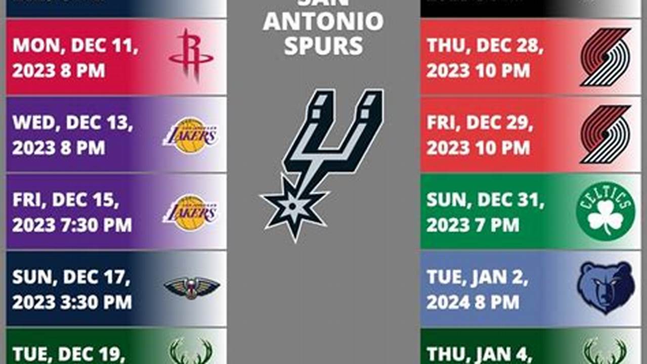 Spurs Game Schedule 2024