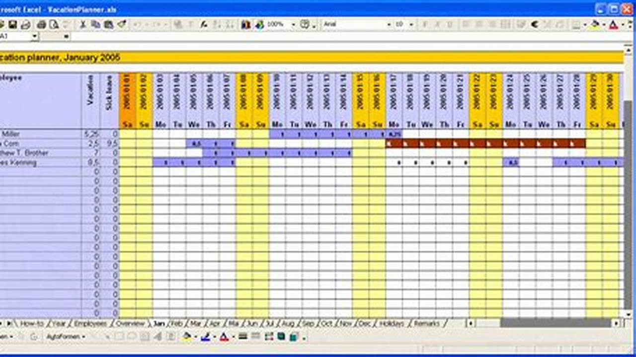Staff Holiday Calendar 2024 Excel Template Free