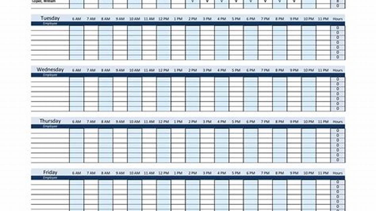 Staffing Schedule Template Excel Free