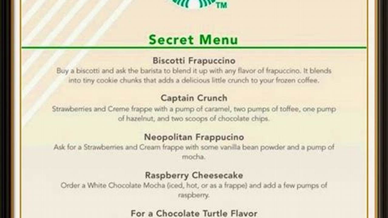 Starbucks Secret Menu 2024 Iced Coffee