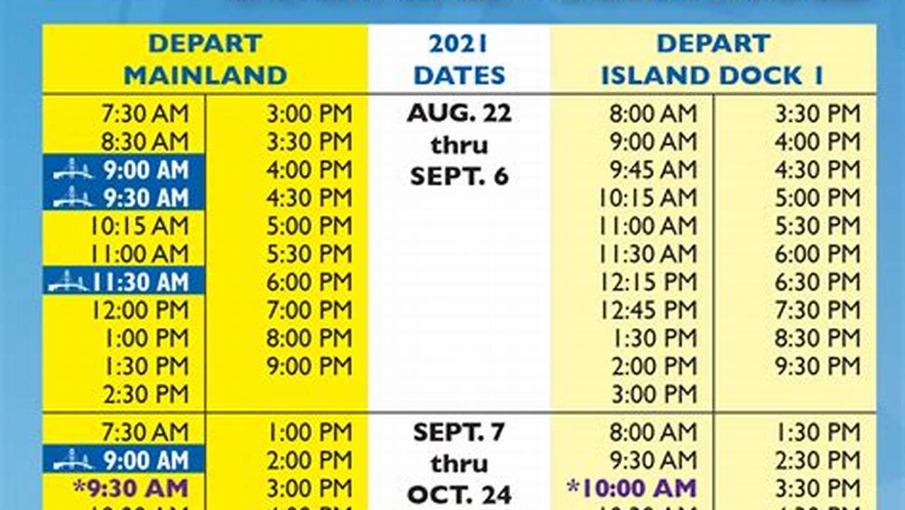 Starline Ferry Schedule 2024