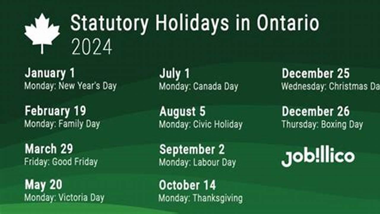 Statutory Holidays In Ontario In 2024 | Office Holidays., 2024