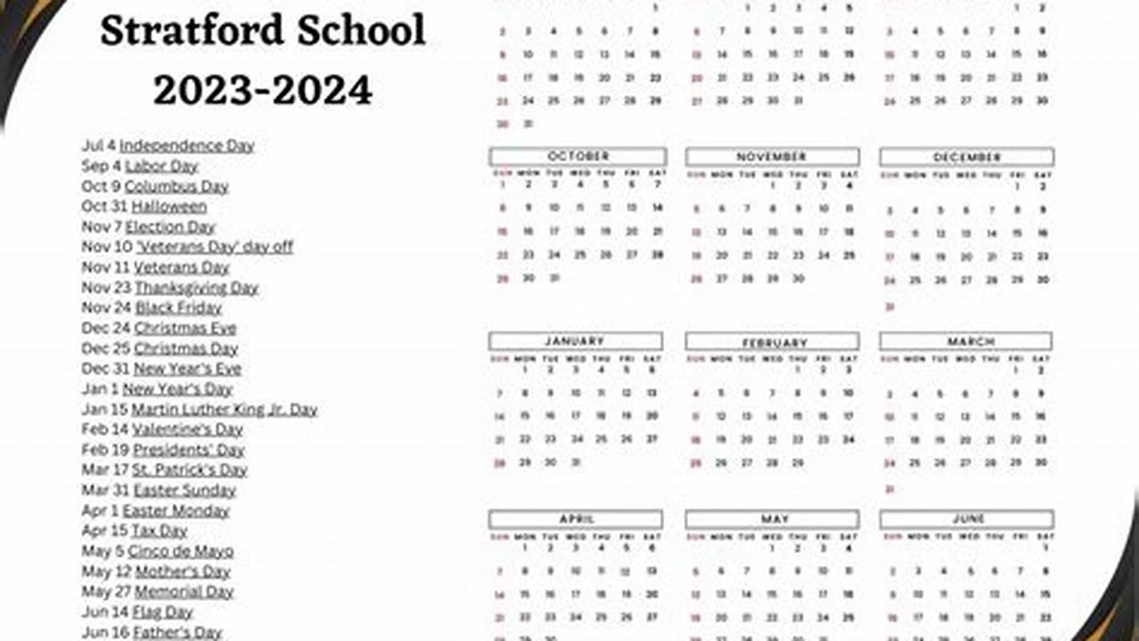 Stratford Calendar 2024