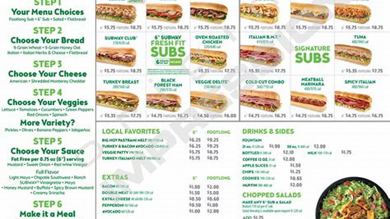 Subway Menu 2024 Pdf