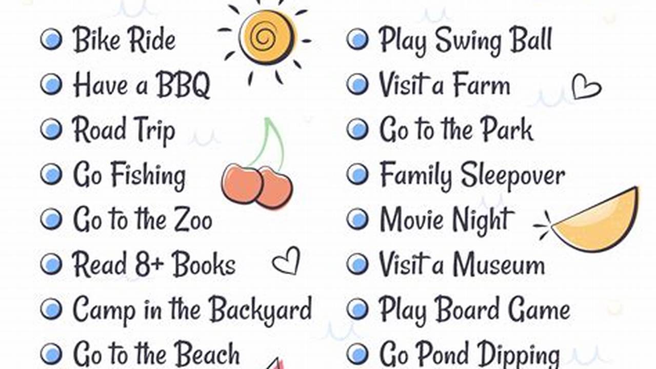 Summer Bucketlist 2024