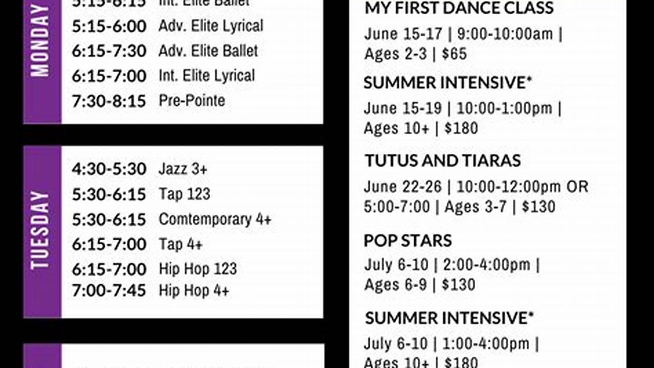 Summer Dance Schedule 2024