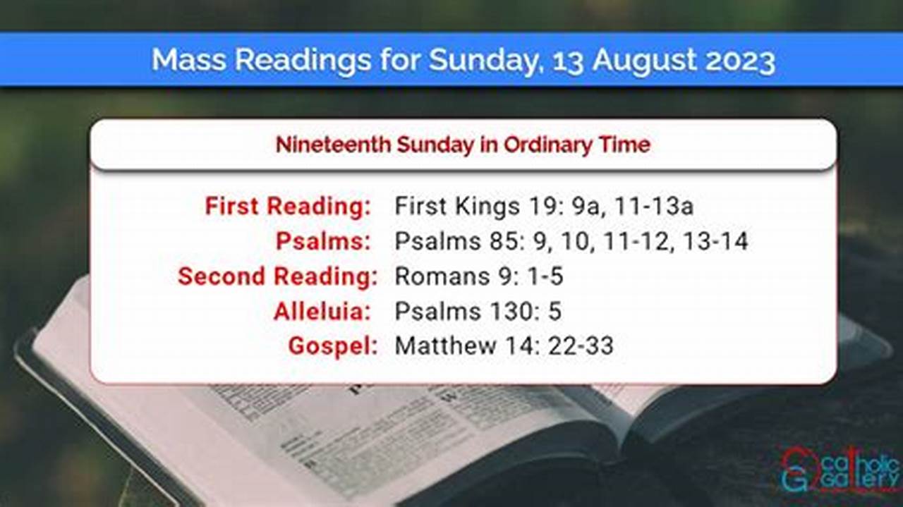 Sunday Readings August 13 2024