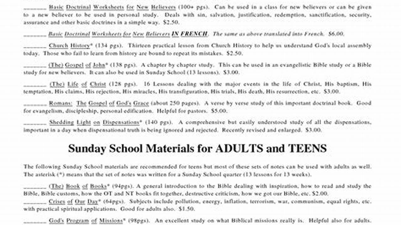 Sunday School Lesson For March 17 2024