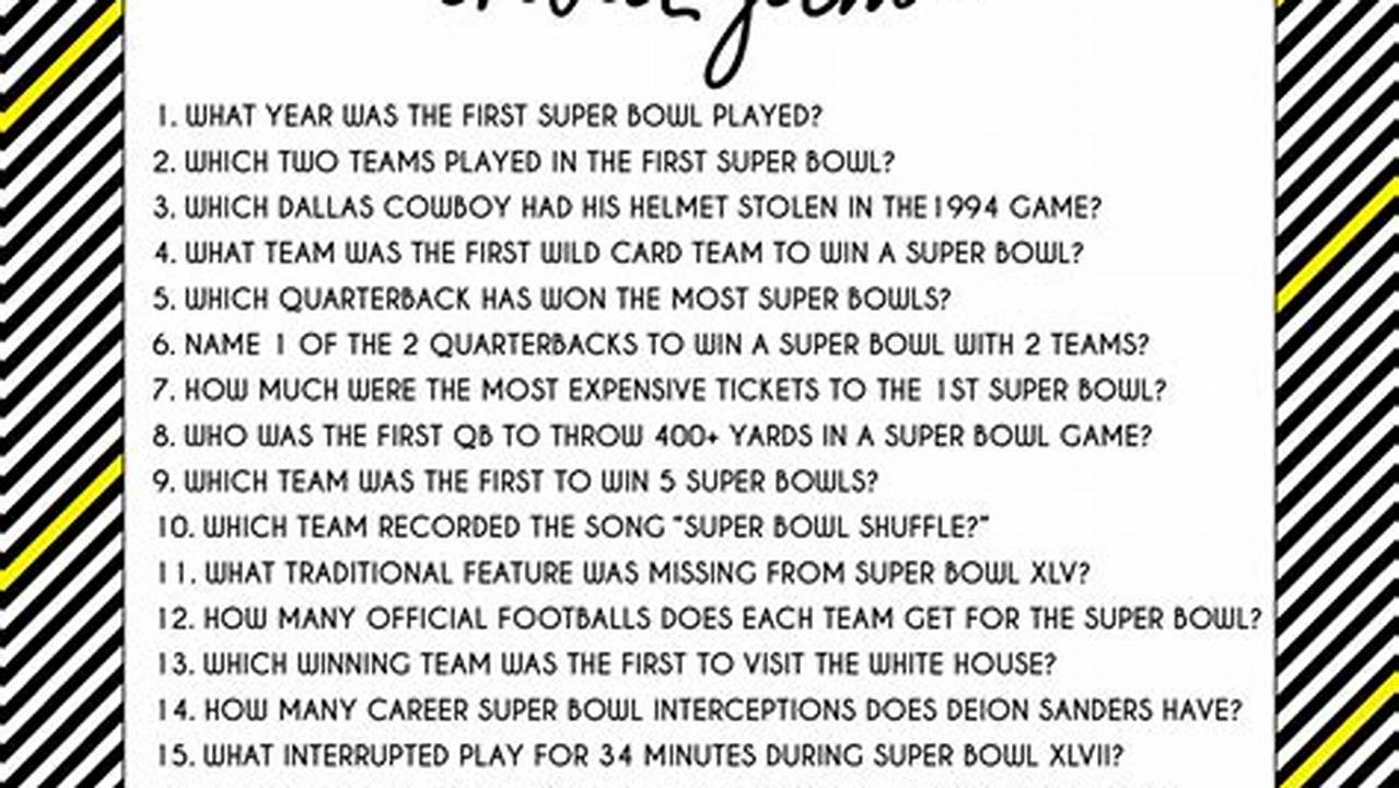 Super Bowl 2024 Questions