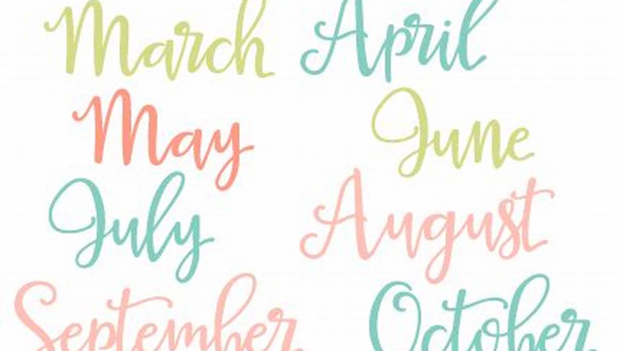 Symbolic Images Of The Months Of The Year, Free SVG Cut Files