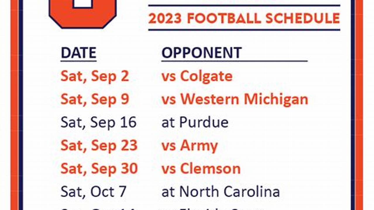 Syracuse 2024 Schedule