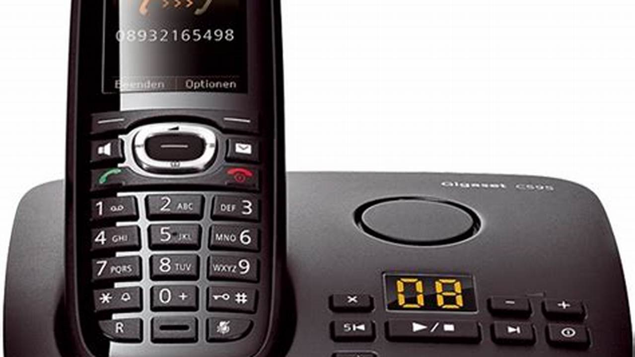 Téléphone Sans Fil Avec Répondeur Siemens Gigaset C595 Duo Black