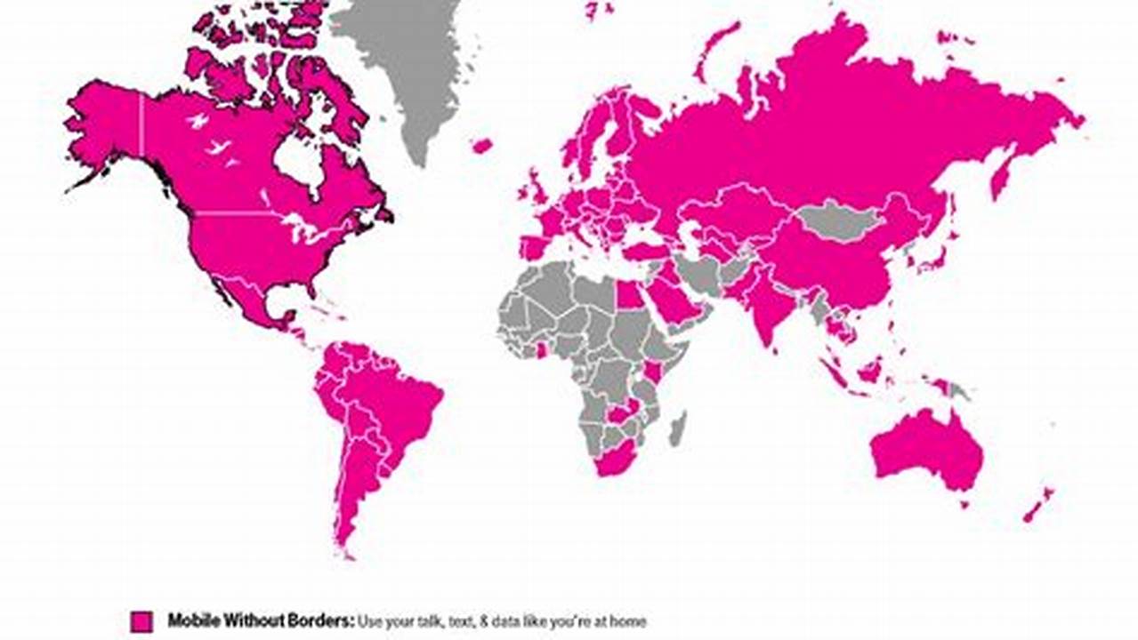 T-Mobile International Coverage Map 2024