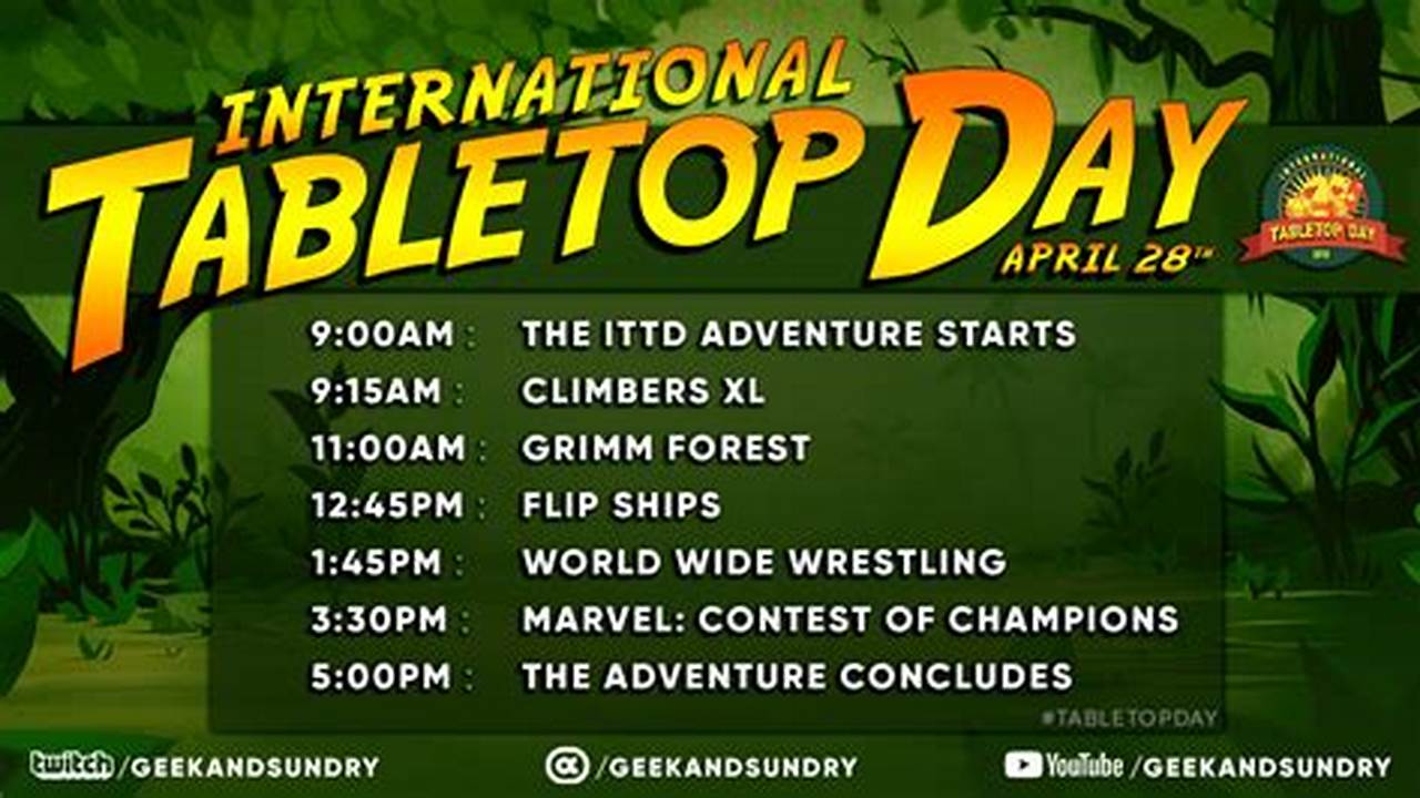 Tabletop Day 2024 Schedule