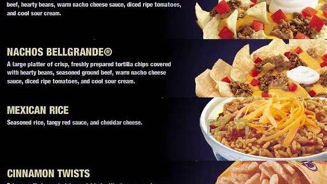 Taco Bell Menu 2024 With Pictures For Kids