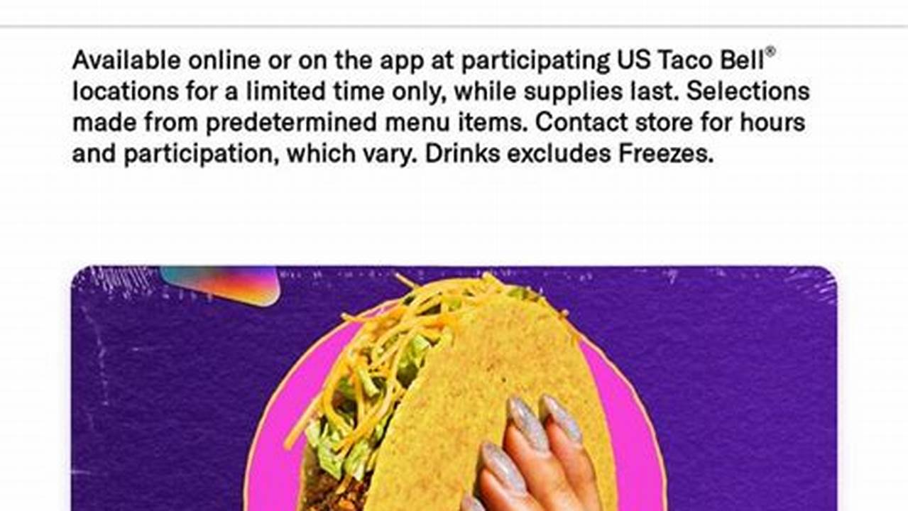 Taco Bell Promo Code October 2024