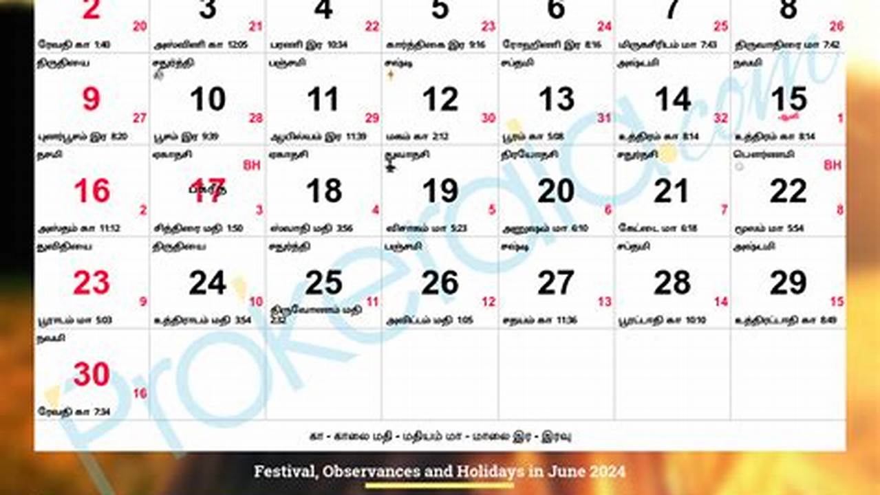 Tamil Calendar 2024 June Schedule Calendar