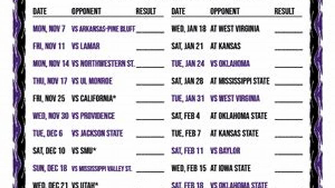 Tcu Basketball Schedule 2024-23