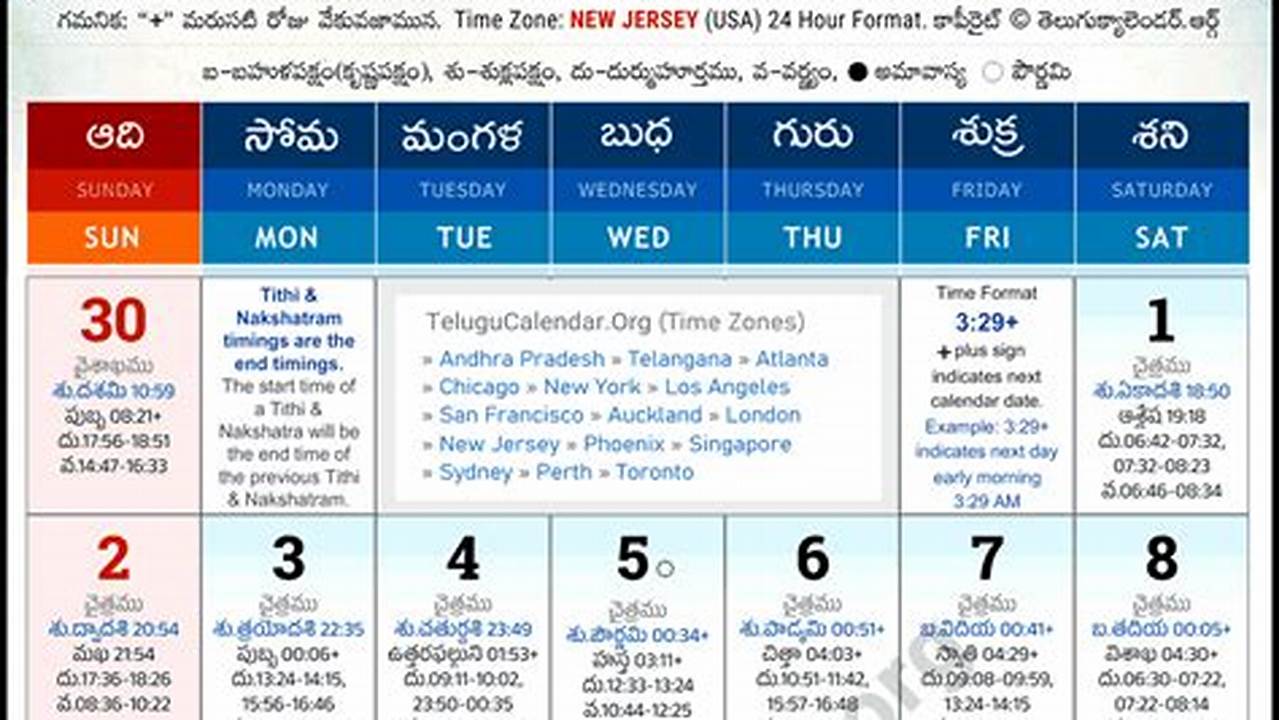 Telugu Calendar 2024 New Jersey December