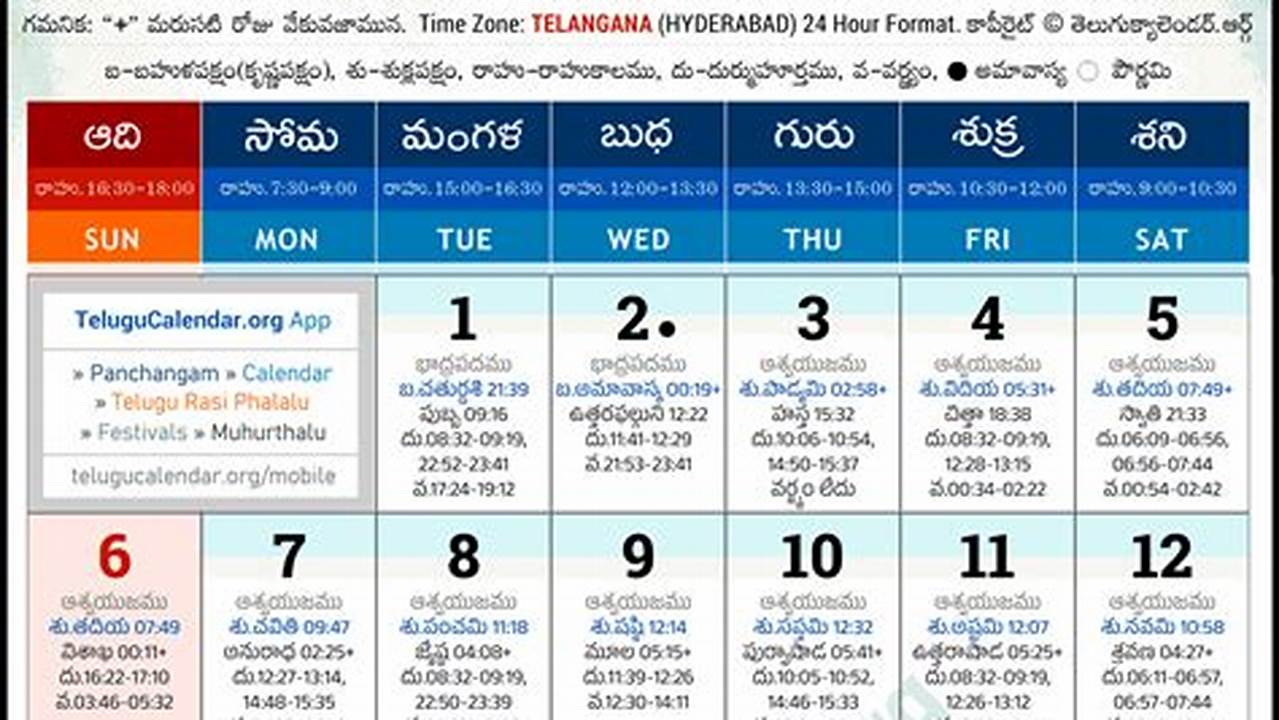 Telugu Calendar 2024 October Youtube