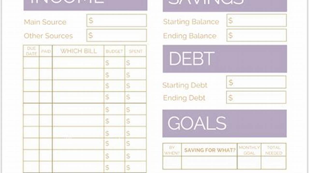 Template For Monthly Budget