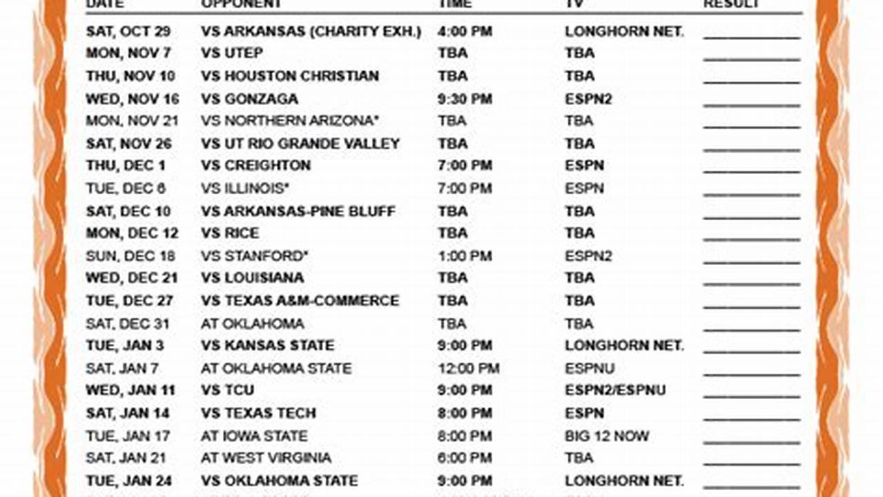 Texas Longhorn Softball Schedule 2024